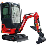 HUAYEE HY14F | Mini Excavator with Pilot Controls & Cab | 13.5 hp B&S Engine