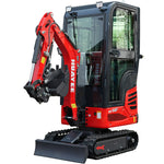 HUAYEE HY14F | Mini Excavator with Pilot Controls & Cab | 13.5 hp B&S Engine