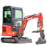 HUAYEE HY18C | Mini Excavator with 14hp Kubota Engine | Hydraulic Thumb, Side Swing & Cab