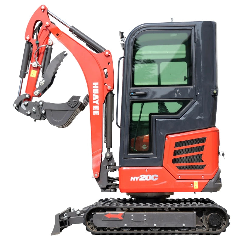 HUAYEE HY20C | 2 Ton Pro Mini Excavator with 16HP Kubota Engine & Enclosed Cab