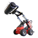 TYPHON STOMP Mini Skid Steer Loader – 1800lbs Skid Steer with Lawn Scarifier Attachment – Compact Skid-steer Machine