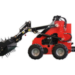 TYPHON STOMP Mini Skid Steer Loader – 1800lbs Skid Steer with Lawn Scarifier Attachment – Compact Skid-steer Machine