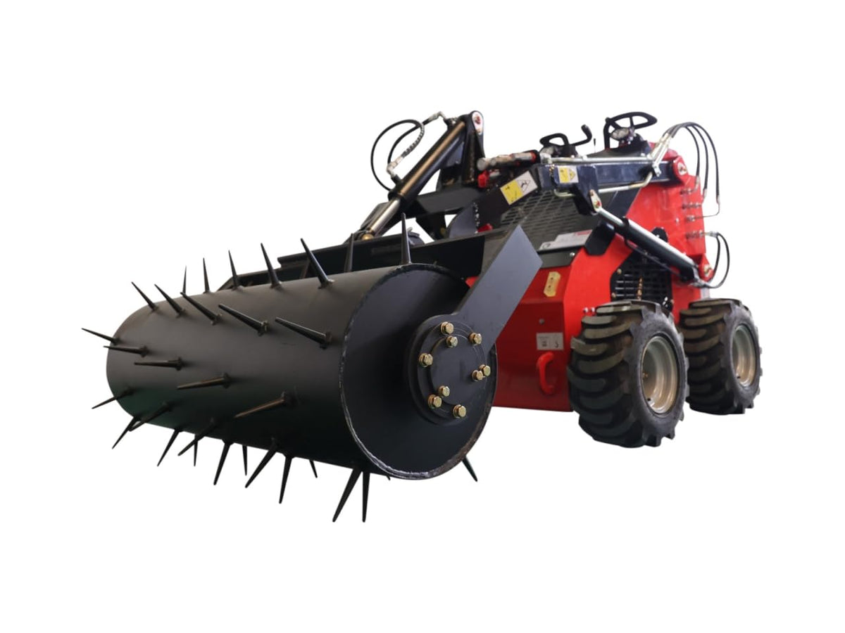 TYPHON STOMP Mini Skid Steer Loader – 1800lbs Skid Steer with Lawn Scarifier Attachment – Compact Skid-steer Machine