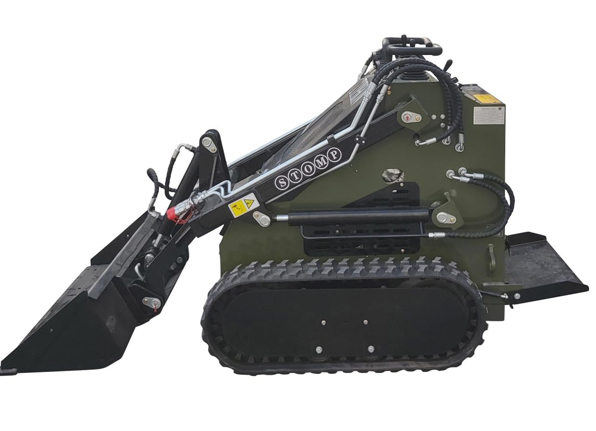 TYPHON STOMP 2,000lbs Tracked Mini Skid Steer 22.1HP Gas EPA GX690 Engine USA for digging, bull-dozing, drilling, augering, trenching, trench-grinding