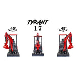 TYPHON Tyrant 17 Mini Excavator, 3800 lbs | D902 Diesel Engine EPA, Zero Tail Swing | 12 Attachments, 2000mm Dig Depth
