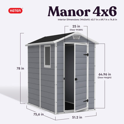 Keter Manor 4x6 Resin Outdoor Storage Shed