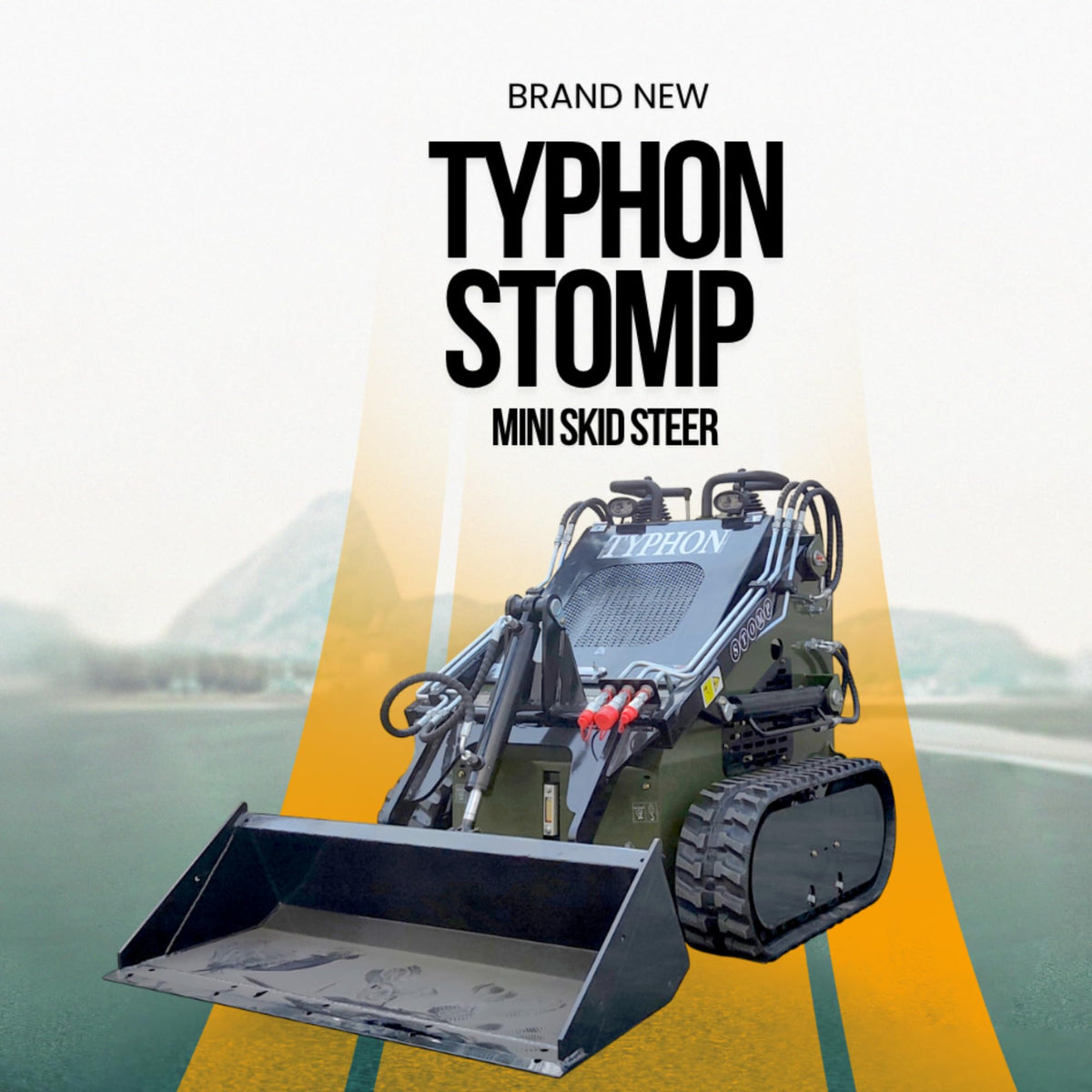 TYPHON STOMP 2,000lbs Tracked Mini Skid Steer 22.1HP Gas EPA GX690 Engine USA for digging, bull-dozing, drilling, augering, trenching, trench-grinding