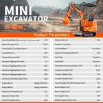 DS-15PRO, 1.2 Ton New 90% Pre-Assembled Mini Excavator, w/Pilot Control System, B&S Gasoline, Hydraulic Thumb Clamp, Bucket, Enjoy DIY, w/ 12 Months Parts Replacement, delivery & unloading Services