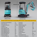 DigSwift Heavy-Duty 2.2 Ton Mini Excavator, With 16.5 HP Diesel KubotaEngine, Pilot Controls Track Extension Side Swing Boom Trench Digger for for Construction, US In Stock