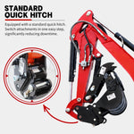 Machpro 1.4 Ton Mini Excavator with Kubota-Diesel Engine and Side Swing Boom, Compact Crawler Excavator for Trenching, Landscaping and Construction, Include Delivery & Unloading（90% pre-assembled）