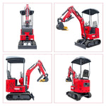 TYPHON Terror ONE Storm 1 Ton Mini Excavator Trench Digger with Canopy, Hydraulic Oil Cooler, 13.5hp B&S Engine, Wide 380mm Bucket & Hydraulic Thumb Clip for Farms, Gardens & Construction