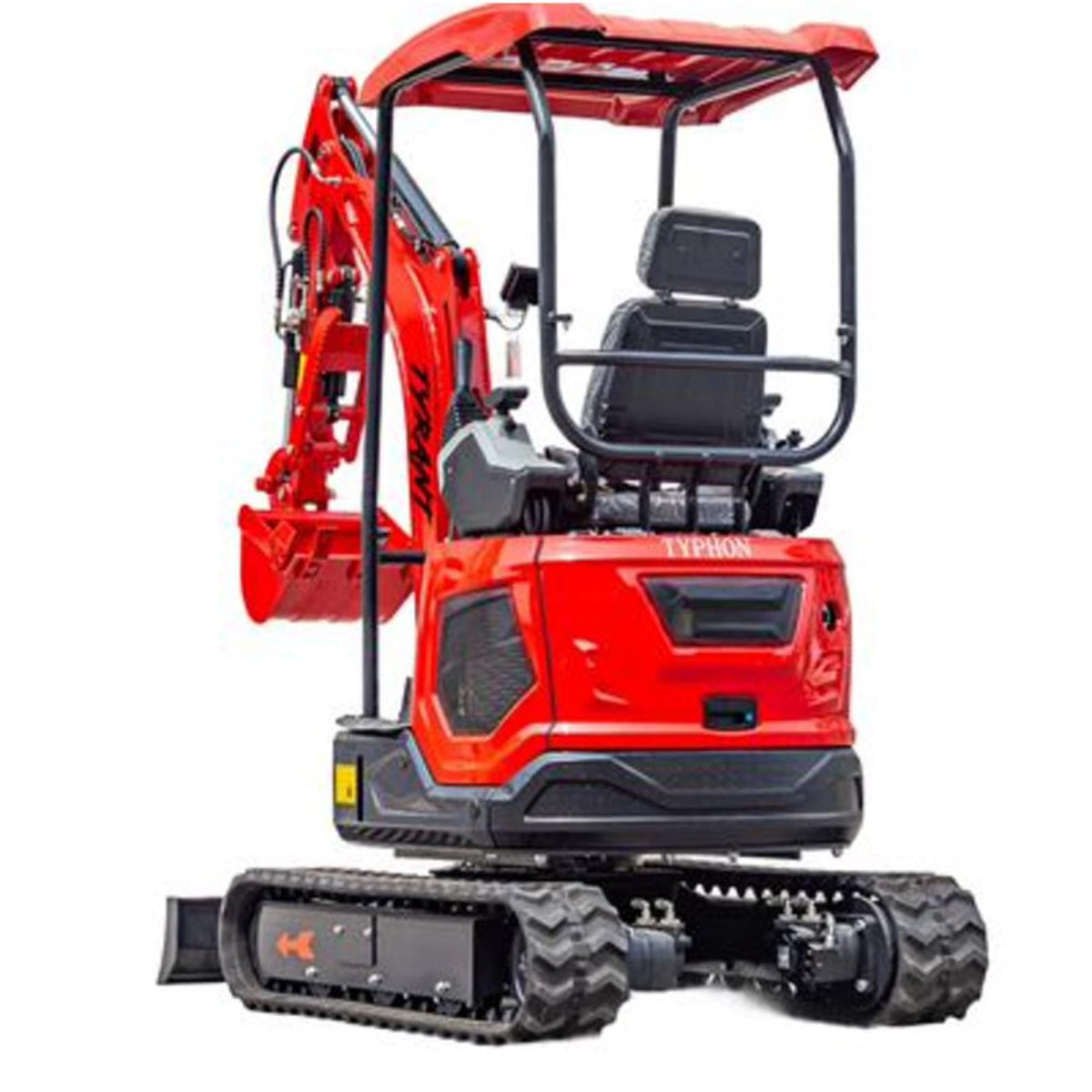 TYPHON Tyrant 17 Mini Excavator, 3800 lbs | D902 Diesel Engine EPA, Zero Tail Swing | 12 Attachments, 2000mm Dig Depth