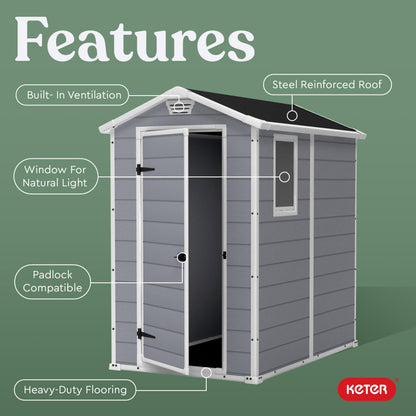 Keter Manor 4x6 Resin Outdoor Storage Shed