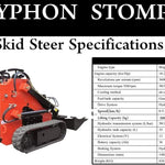 TYPHON STOMP Mini Skid Steer – 1800lbs Skid Steer with Rotary Plow Tiller Attachment – Compact Skid-steer Loader Machine