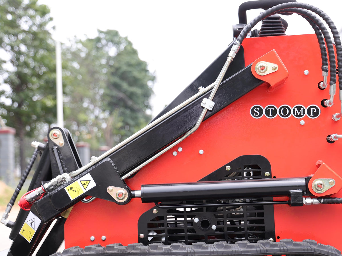 TYPHON STOMP Mini Skid Steer Loader – 1800lbs Skid Steer with Lawn Scarifier Attachment – Compact Skid-steer Machine