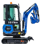 TYPHON 18 Flex 4,000 lbs Mini Crawler Excavator for Garden, Farm, Park, Road Micro Digger Ideal for Digging, Drilling, Bull-Dozing with 12 Different attachments