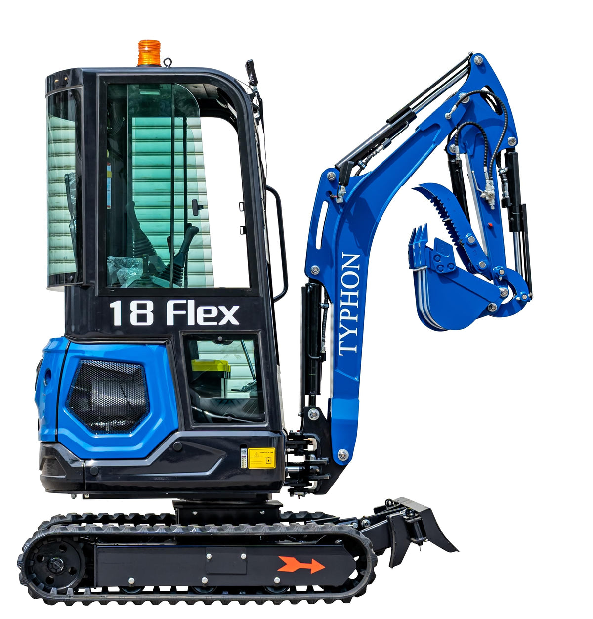 TYPHON 18 Flex 4,000 lbs Mini Crawler Excavator for Garden, Farm, Park, Road Micro Digger Ideal for Digging, Drilling, Bull-Dozing with 12 Different attachments