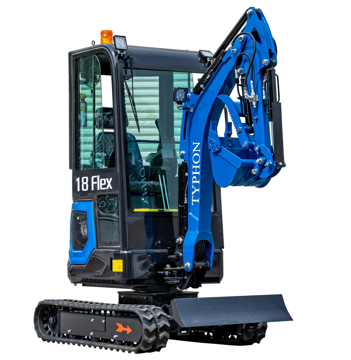 TYPHON 18 Flex 4,000 lbs Mini Crawler Excavator for Garden, Farm, Park, Road Micro Digger Ideal for Digging, Drilling, Bull-Dozing with 12 Different attachments