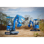 TYPHON Terror XIX Storm Mini Excavator, 4000lbs Trench Digger with Boom Swing, Canopy, Retractable Tracks