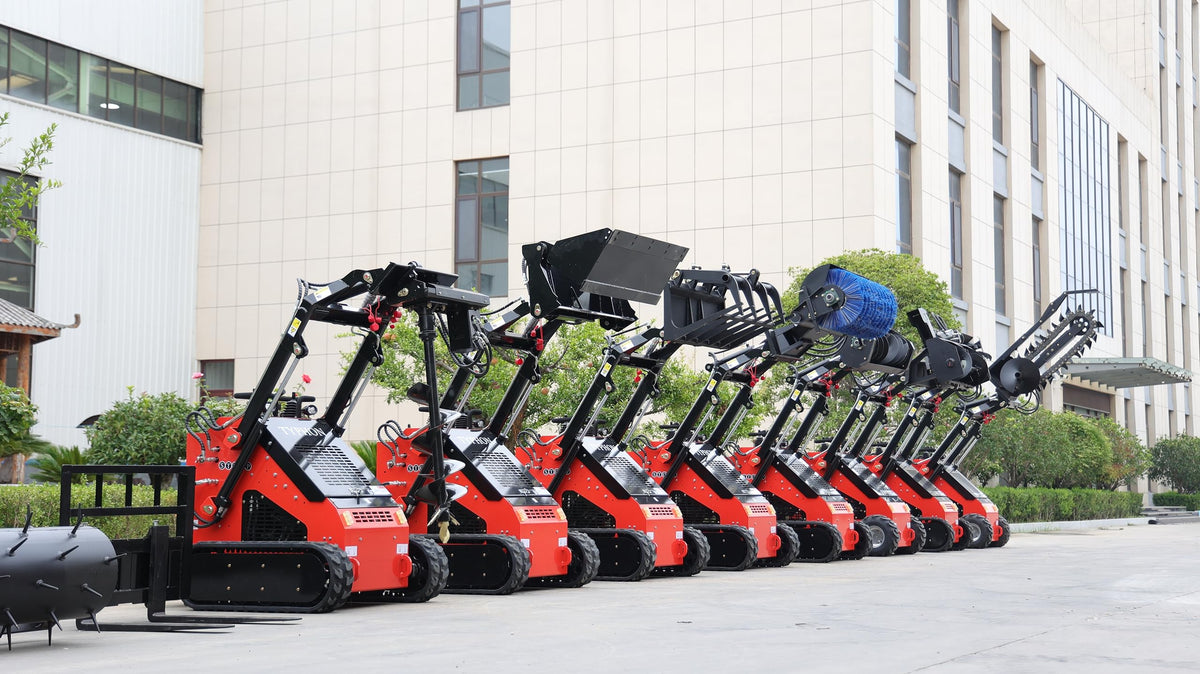 TYPHON STOMP Mini Skid Steer – 1800lbs Skid Steer with Rotary Plow Tiller Attachment – Compact Skid-steer Loader Machine