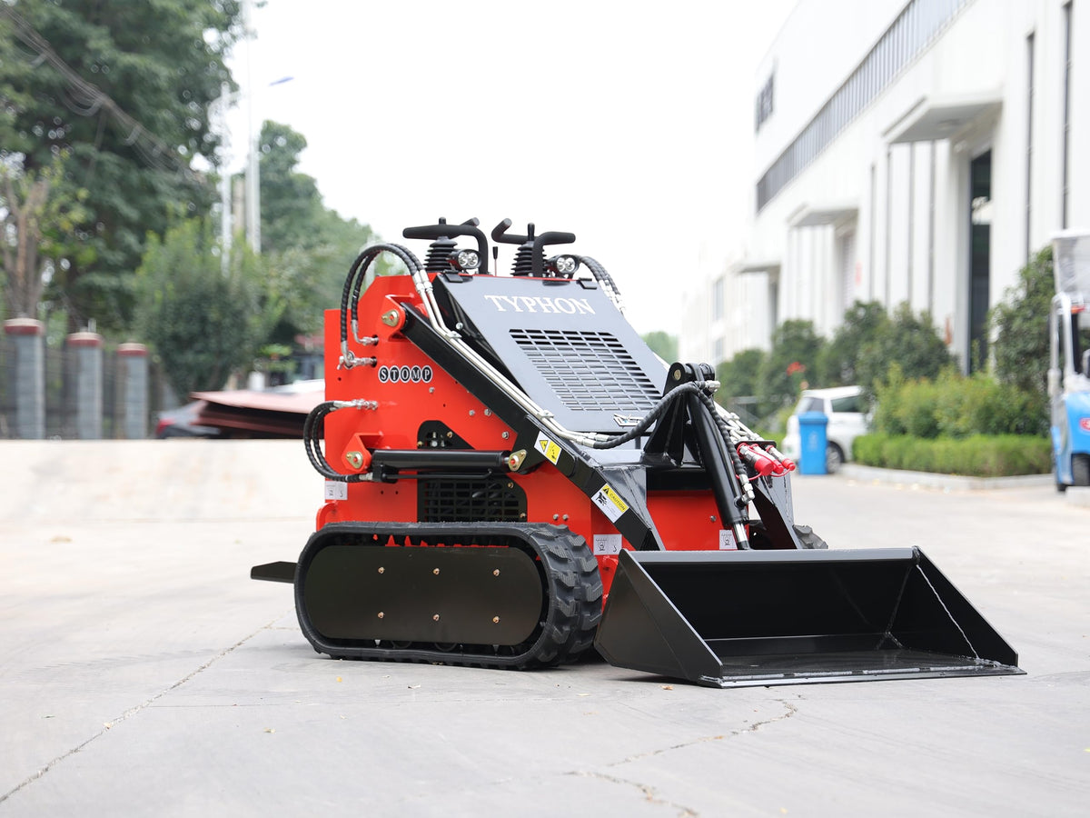 TYPHON STOMP Mini Skid Steer Loader – 1800lbs Skid Steer with Trench Filler– Compact Skid-steer Machine For Garden, Farms, Parks, Roads – Ideal for Digging, Drilling, Bull-Dozing