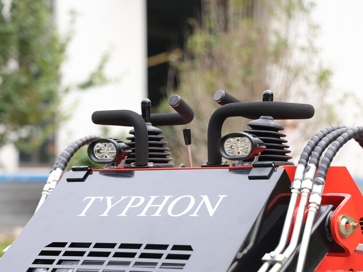 TYPHON STOMP Mini Skid Steer – 1800lbs Skid Steer with Rotary Plow Tiller Attachment – Compact Skid-steer Loader Machine