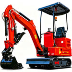 Machpro 1.4 Ton Mini Excavator with Kubota-Diesel Engine and Side Swing Boom, Compact Crawler Excavator for Trenching, Landscaping and Construction, Include Delivery & Unloading（90% pre-assembled）
