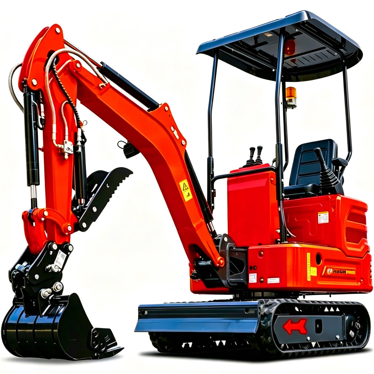 Machpro 1.4 Ton Mini Excavator with Kubota-Diesel Engine and Side Swing Boom, Compact Crawler Excavator for Trenching, Landscaping and Construction, Include Delivery & Unloading（90% pre-assembled）