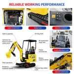 ATT327,1.8 Ton Mini Excavator 14HP KubotaDiesel, w/Pilot Controls Crawler Extension & Side Swing Boom, Includes Hydraulic Thumb Clamp, w/12 Months Parts Replacement Delivery & Unloading Services