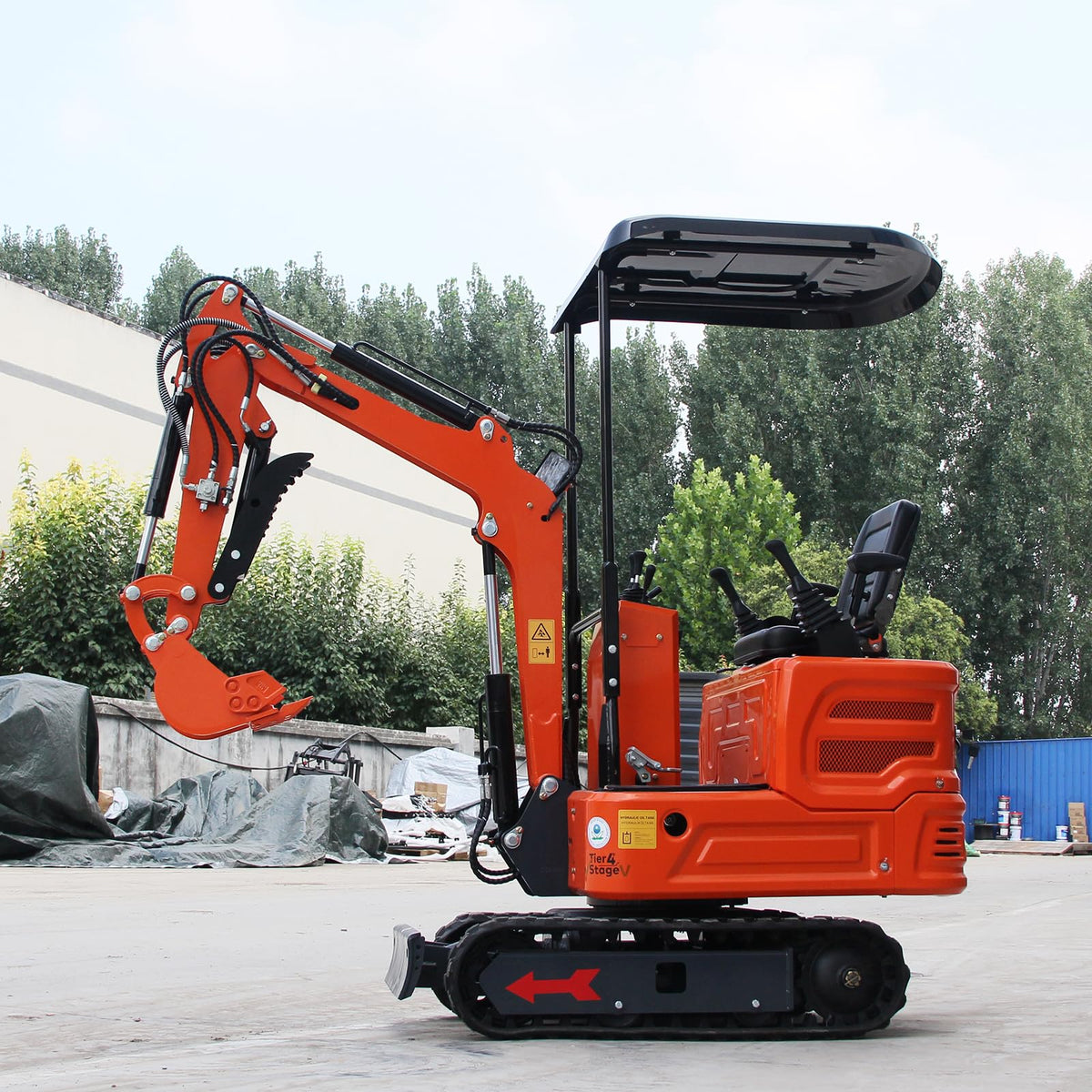 DS-15PRO, 1.2 Ton New 90% Pre-Assembled Mini Excavator, w/Pilot Control System, B&S Gasoline, Hydraulic Thumb Clamp, Bucket, Enjoy DIY, w/ 12 Months Parts Replacement, delivery & unloading Services