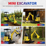 ATT327,1.8 Ton Mini Excavator 14HP KubotaDiesel, w/Pilot Controls Crawler Extension & Side Swing Boom, Includes Hydraulic Thumb Clamp, w/12 Months Parts Replacement Delivery & Unloading Services