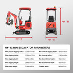 HUAYEE HY14C | Mini Excavator with Hydraulic Thumb & Side Swing Boom - 13.5hp B&S Engine