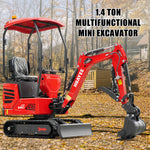 HUAYEE HY14C | Mini Excavator with Hydraulic Thumb & Side Swing Boom - 13.5hp B&S Engine