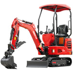 HUAYEE HY14C | Mini Excavator with Hydraulic Thumb & Side Swing Boom - 13.5hp B&S Engine
