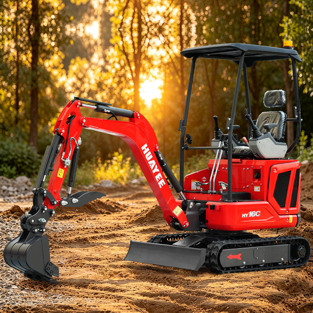 HUAYEE HY16C | Mini Excavator with 14HP Kubota Engine & Hydraulic Thumb | HUAYEE HY16C